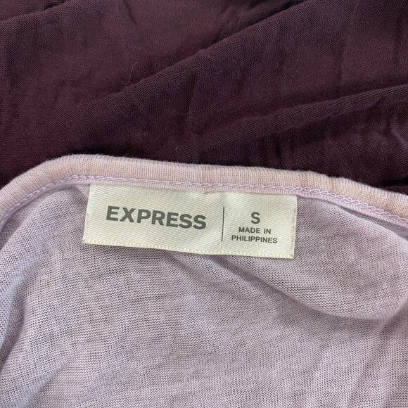 Express Womens Purple Sleeveless Drape Cowl Neck Top Two Layers Size S Small - Picture 8 of 11